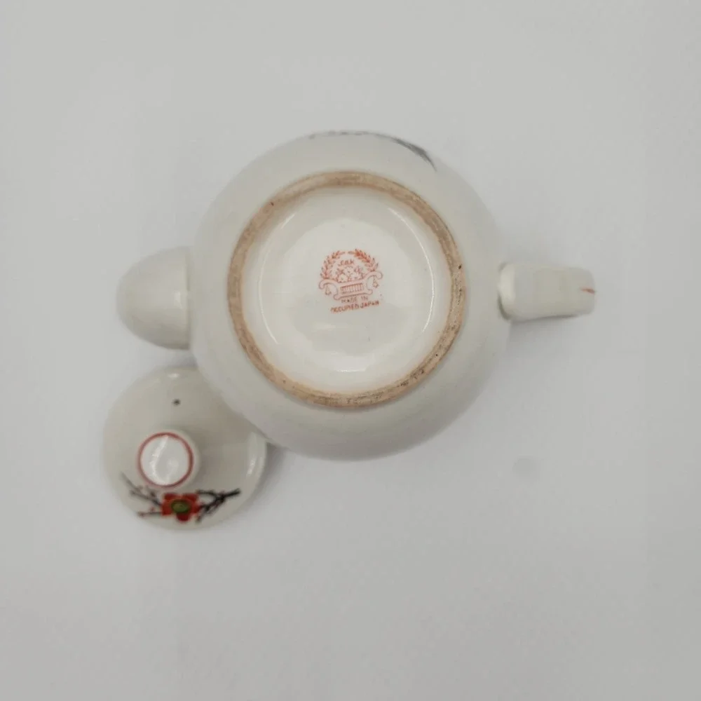 Occupied Japan Cherry Blossom Teapot SGK Art Deco Hand Painted Beautiful